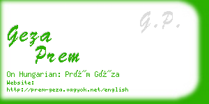 geza prem business card